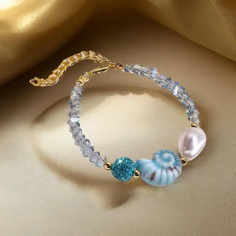 Fashion Ceramic Starfish Shell Fish Pendant Bracelets For Women Exquisite Colorful Rope Handmade Weave Bracelets Jewelry Gifts