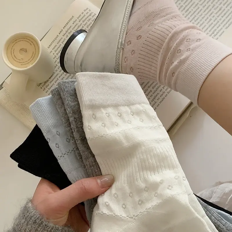 Cute Kawaii Cartoon Design Socks for Women, Comfort and Style in Mid-Length Cotton Socks