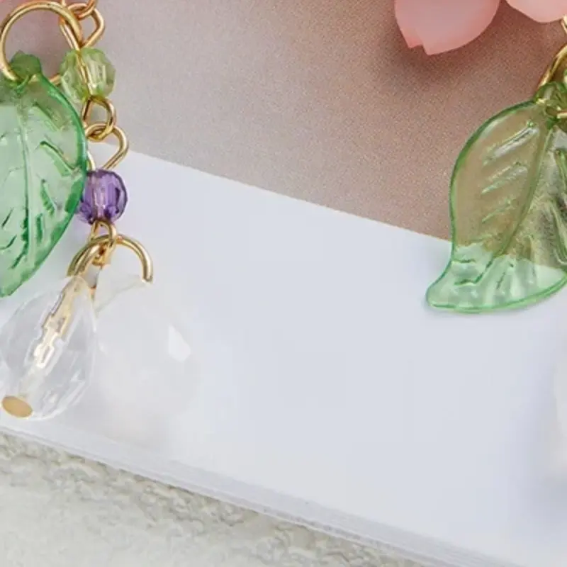Sweet Romantic Pink Flower Leaves Earrings Women's Long Tassel Drop Earrings Elegant Holiday Party Gift Accessories
