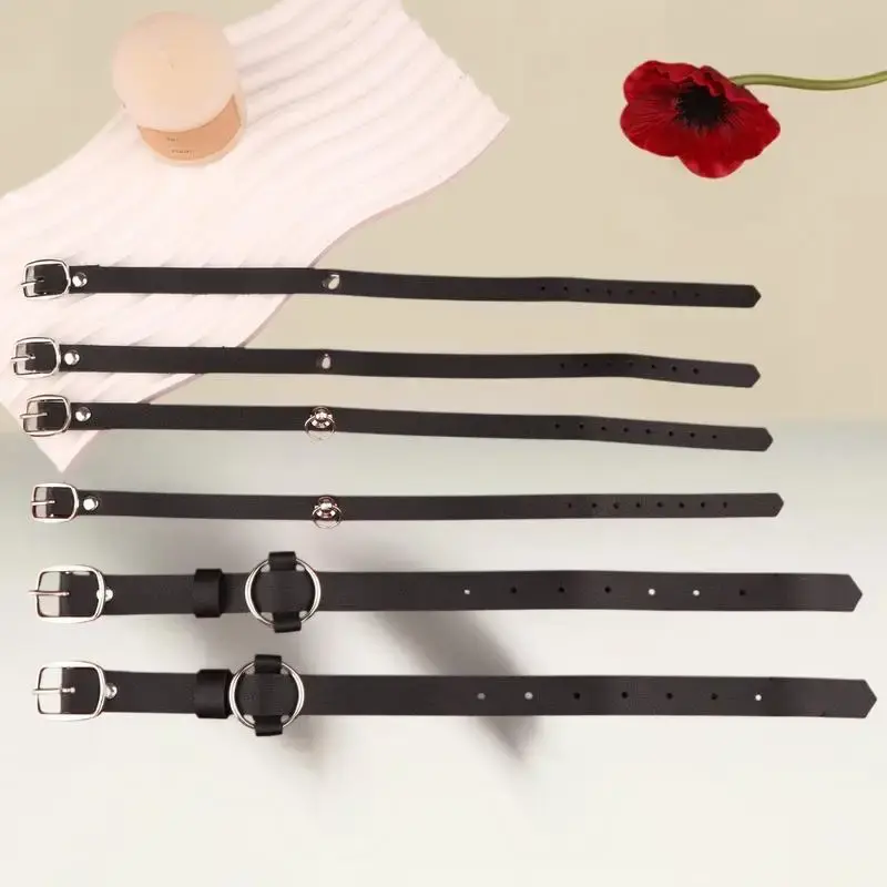 Unique YK2 Ankle Belt Set; Black Leather Punk-Inspired Anklet Chain; Women's Foot Decor Accessories; Fabulous Jewelry Gifts