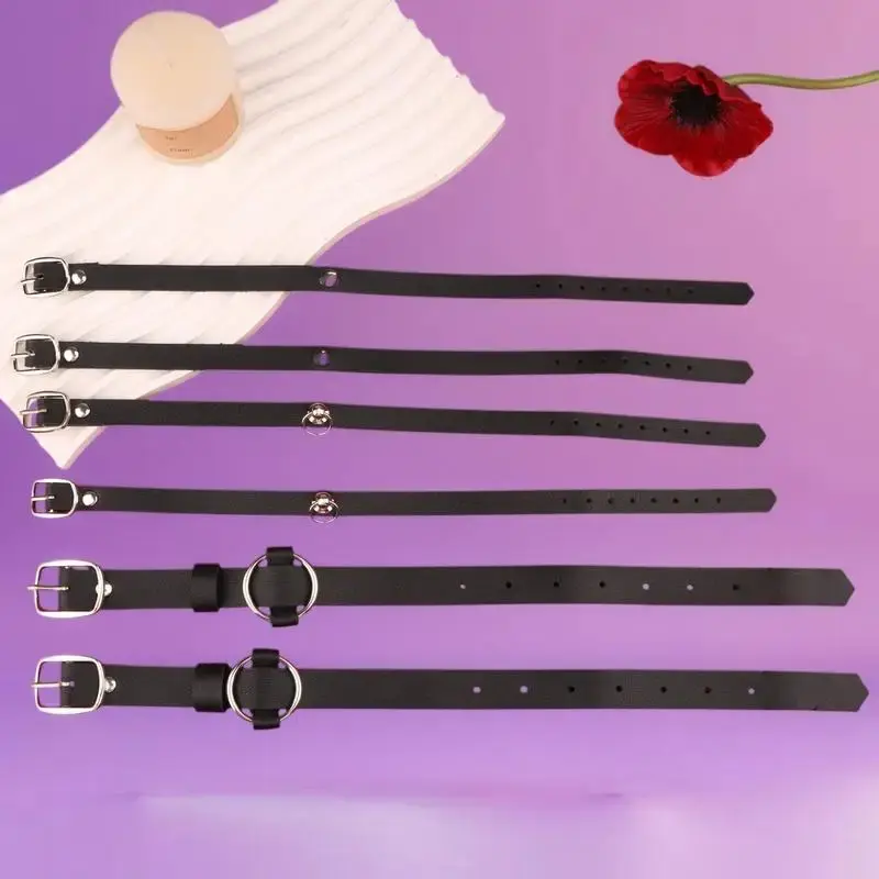 Unique YK2 Ankle Belt Set; Black Leather Punk-Inspired Anklet Chain; Women's Foot Decor Accessories; Fabulous Jewelry Gifts