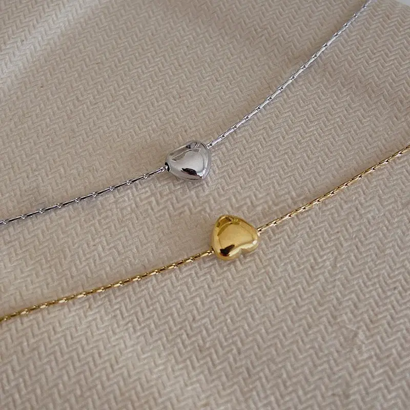 Dainty Clavicle Necklaces for Ladies; Petite Heart LOVE Jewelry