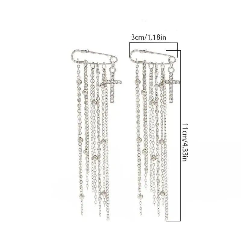 Sophisticated Cross Tassel Detachable Button Brooch for Trouser Embellishment; Adjustable Jean Fit Tightening Clasp