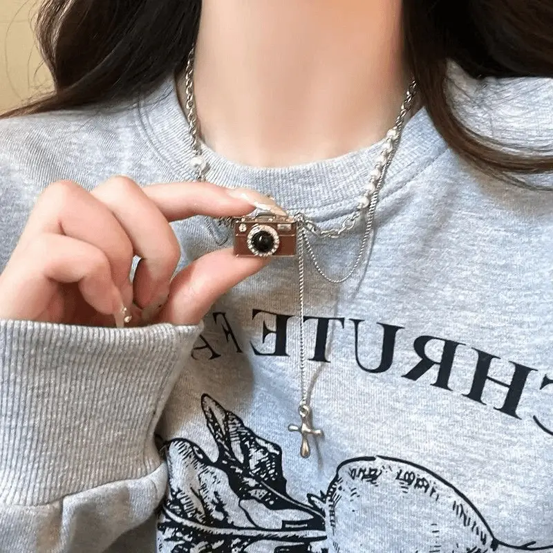 Women's Temperament Autumn Winter Necklace; Leather Choker with Brown Stone Pendant