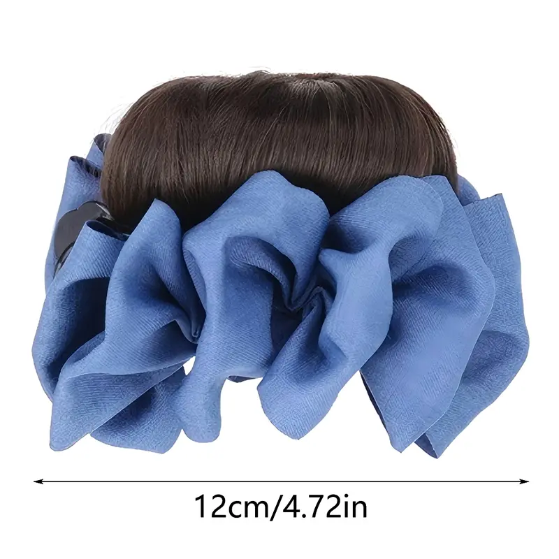 Luxurious Fluffy Synthetic Wig Bun with Claw Clip and Hair Band; Natural Brown Black Hair Accessory