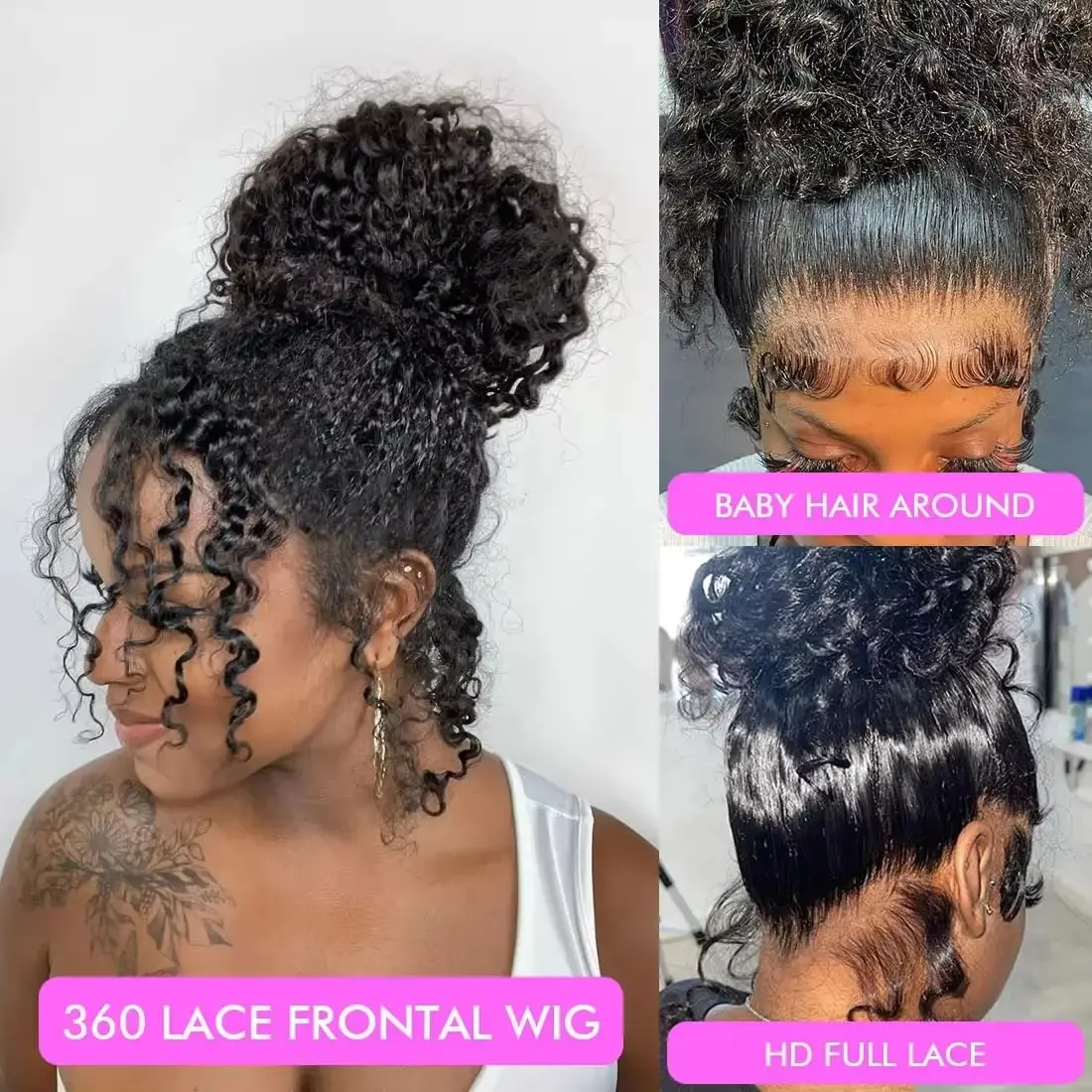 SoGreat 360 Hd Full Lace Wig Human Hair Glueless Wig Pre Cut Lace 200 Density Deep Curly 360 Lace Front Wig Preplucked For Women