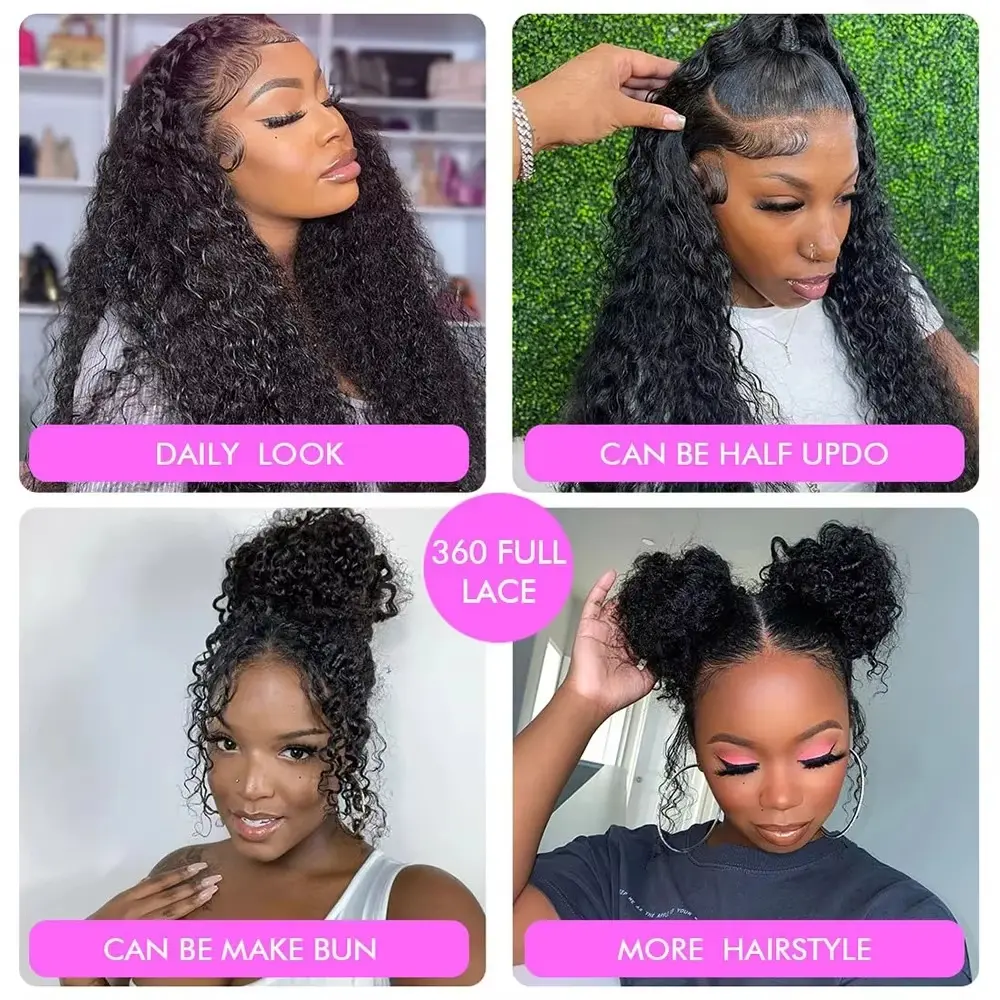 SoGreat 360 Hd Full Lace Wig Human Hair Glueless Wig Pre Cut Lace 200 Density Deep Curly 360 Lace Front Wig Preplucked For Women