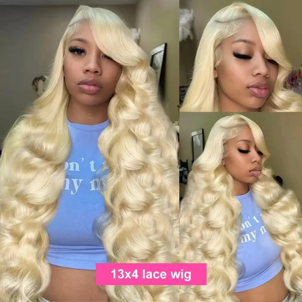 613 colored Body wave Brazilian 13x6 hd lace frontal human hair wig 30 inch lace front Honey blonde cheap wigs on sale clearance