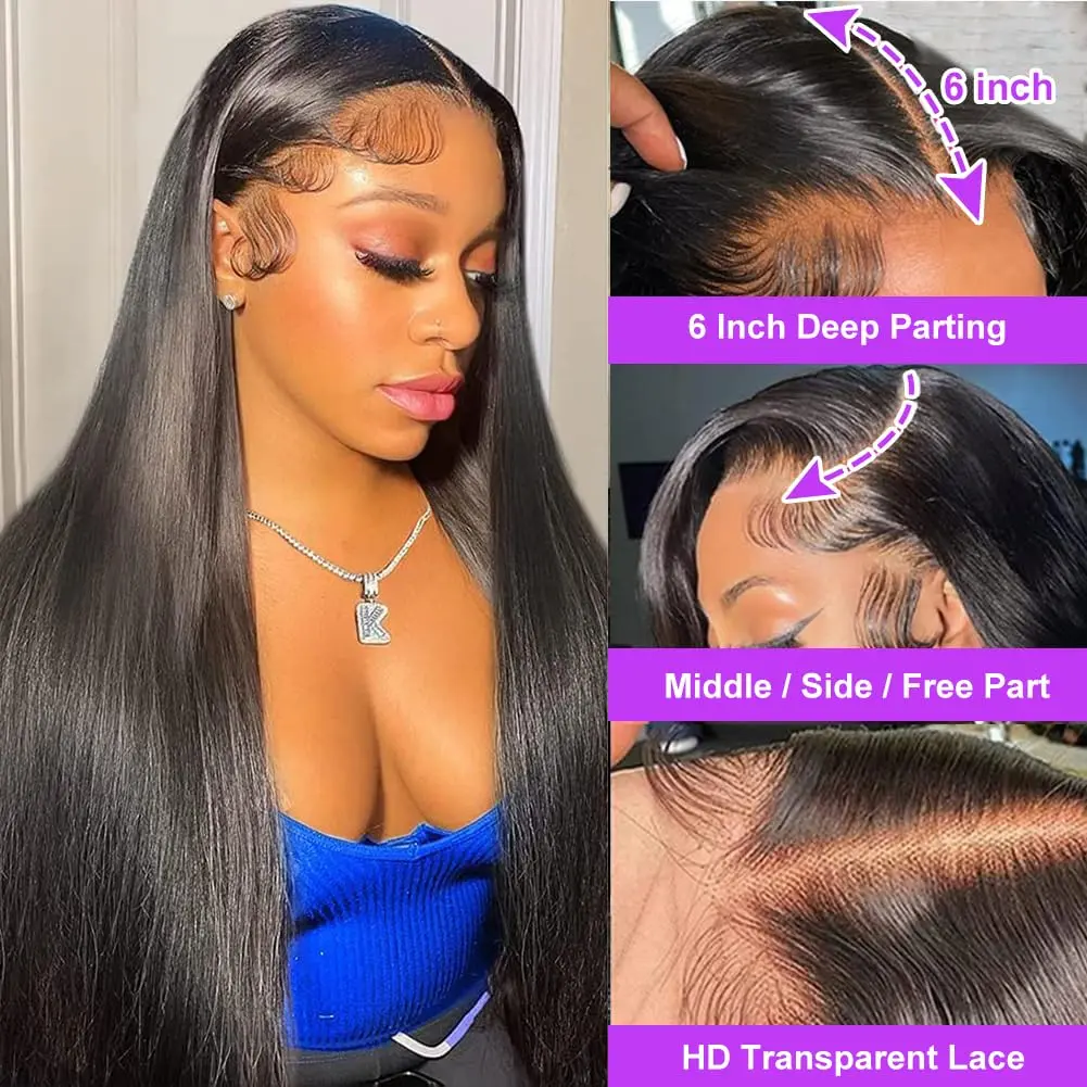 13x6 HD Lace Frontal Wig Human Hair 30 inch Lace Front Wig Straight Human Hair Wigs Brazilion Straight Lace Front Wig Human Hair