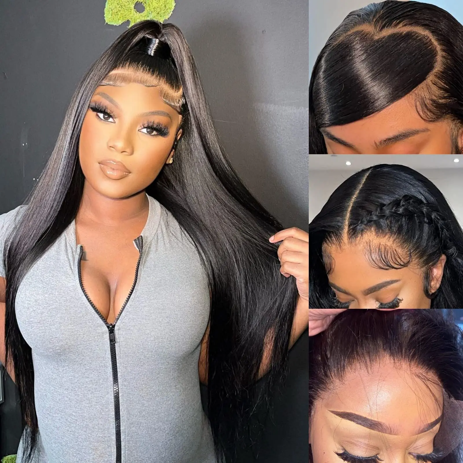 200 Density HD Transparent Lace Front Wig Straight 5x5 Closure Human Hair Pre plucked Wigs for Black Women 4x4 Closure Lace Wig
