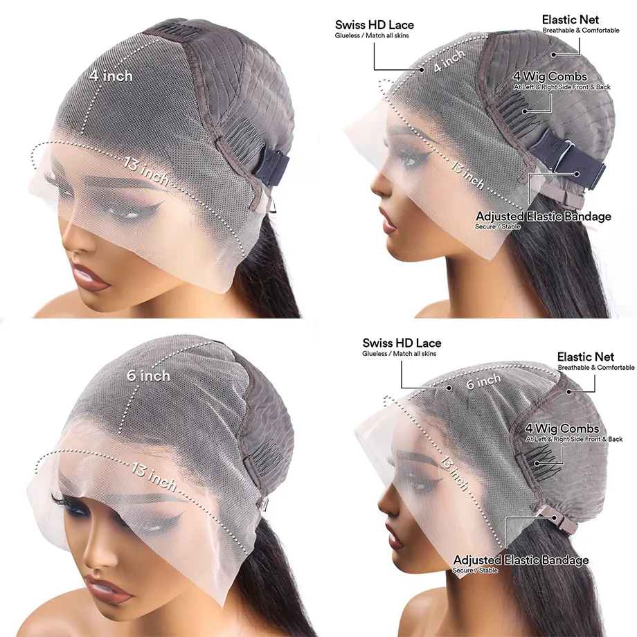 Straight Lace Wigs 100% Human Hair HD Lace Wig 13x6 Human Hair Straight Ginger Lace Front Wig Human Hair 200 density for women