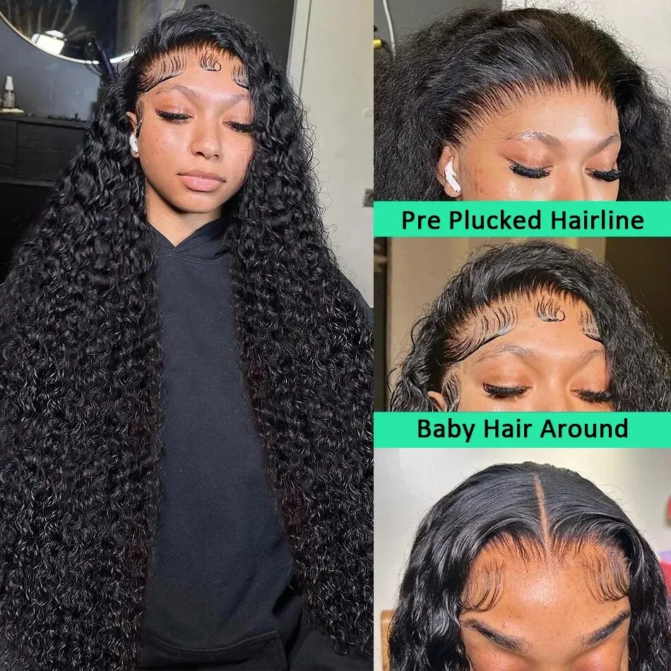 Water Wave 13x6 Lace Front Wigs Human Hair on Sale Pre Plucked 200 Density Brazilian Remy hair Wavy Wigs for Women Curly Wigs