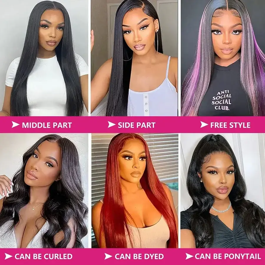 Straight hd lace frontal wig for women 4x4 Closure lace front wigs human hair 5x5 straight 30 inch Glueless wigs Ready to Wear