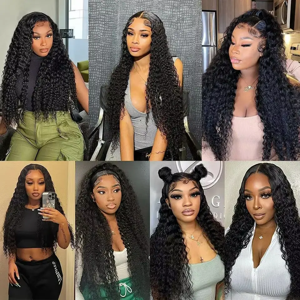 Pre Cut 4x4 Glueless Wig Human Hair Ready to Wear Pre plucked Curly Human Hair Wigs For Women Deep Wave 5x5 HD Lace Closure Wigs