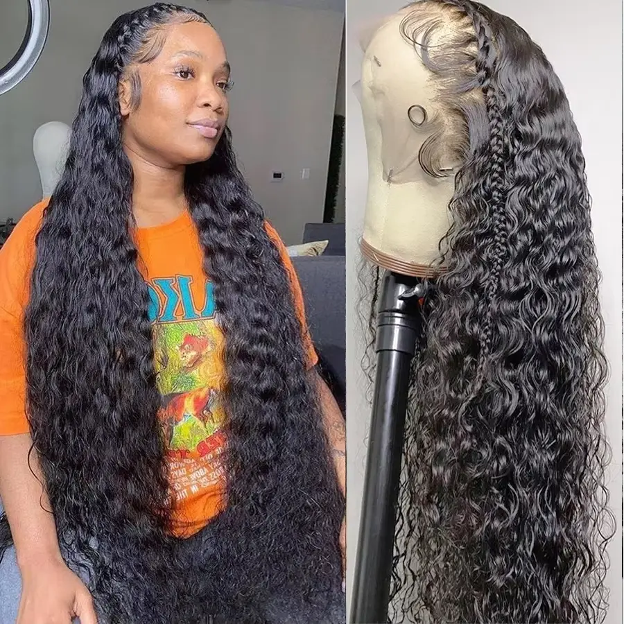 Deep Wave Wig Human Hair 30 40 Inch 5x5 Hd Closure Lace Frontal Curly Wig For Women 4x4 Lace Glueless Wig Human Hair Pre Plucked