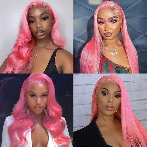 30 38 Inch Pink Lace Front Wig Human Hair 13x6 Wavy Hd Lace Frontal Wig For Women Body Wave Brazilian Light Pink Colored Wigs