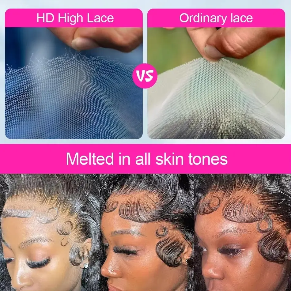 Water Wave Lace Front Wigs Curly Human Hair Wigs 200 Density Pre Plucked Transparent Lace Frontal Wigs Human Hair for Women sale