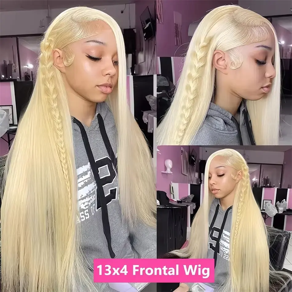 Blone13x6 hd lace frontal human hair wigs Pre Plucked 30 inch lace front Colored Wigs Bone Straight wig human hair cheap on sale