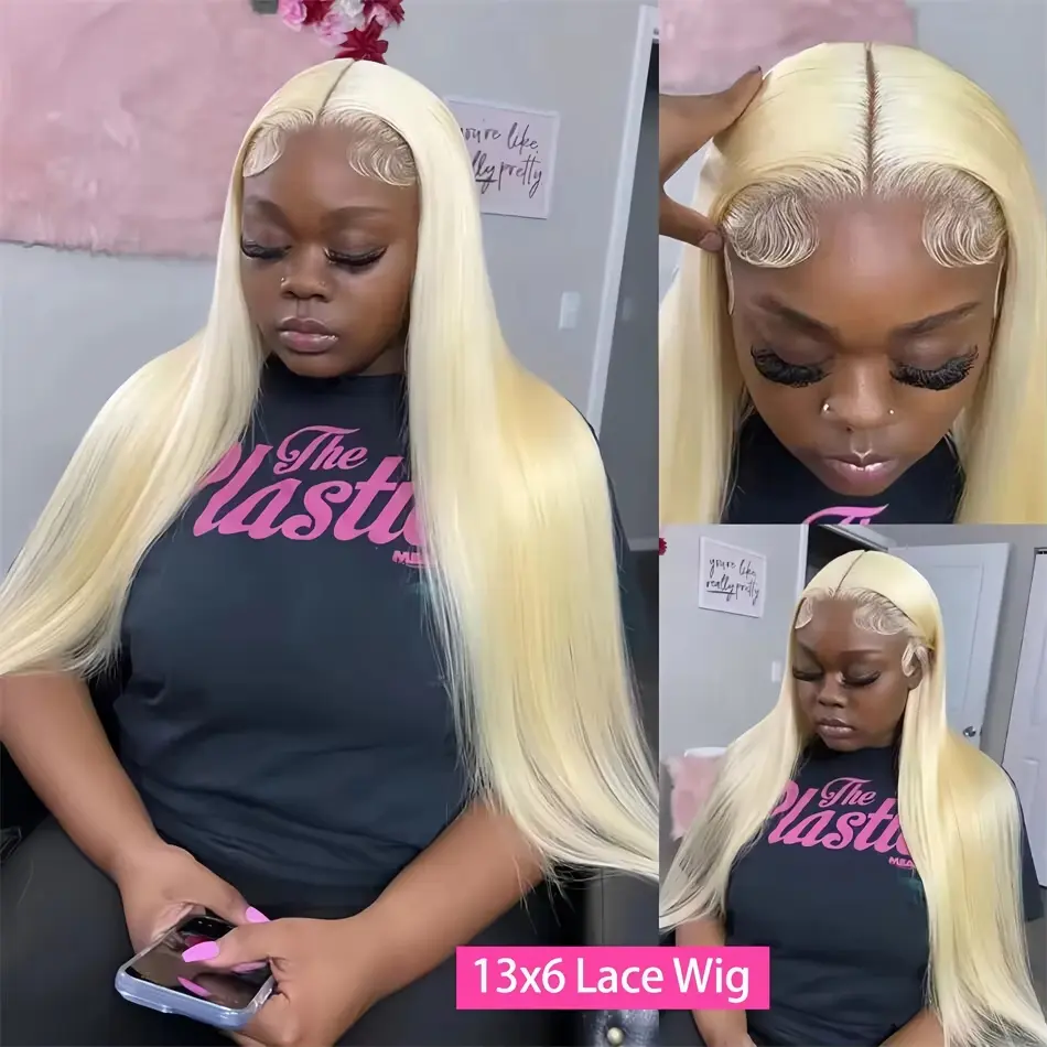 Blone13x6 hd lace frontal human hair wigs Pre Plucked 30 inch lace front Colored Wigs Bone Straight wig human hair cheap on sale
