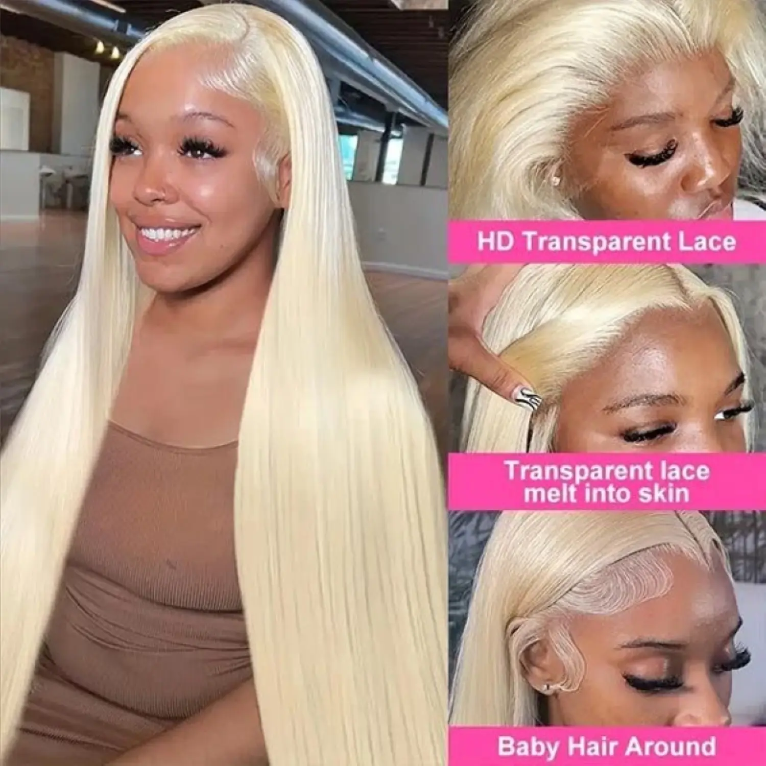 Blone13x6 hd lace frontal human hair wigs Pre Plucked 30 inch lace front Colored Wigs Bone Straight wig human hair cheap on sale