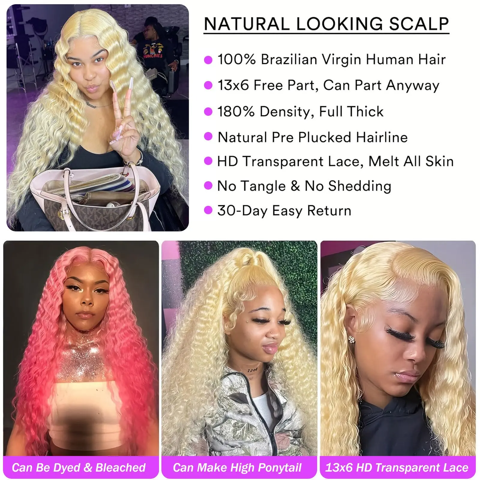 Deep Wave 13x6 hd Lace Frontal Wigs for Women Pre Plucked Glueless Wigs on Sale 30 inch Lace Front Curly Wigs Human Hair