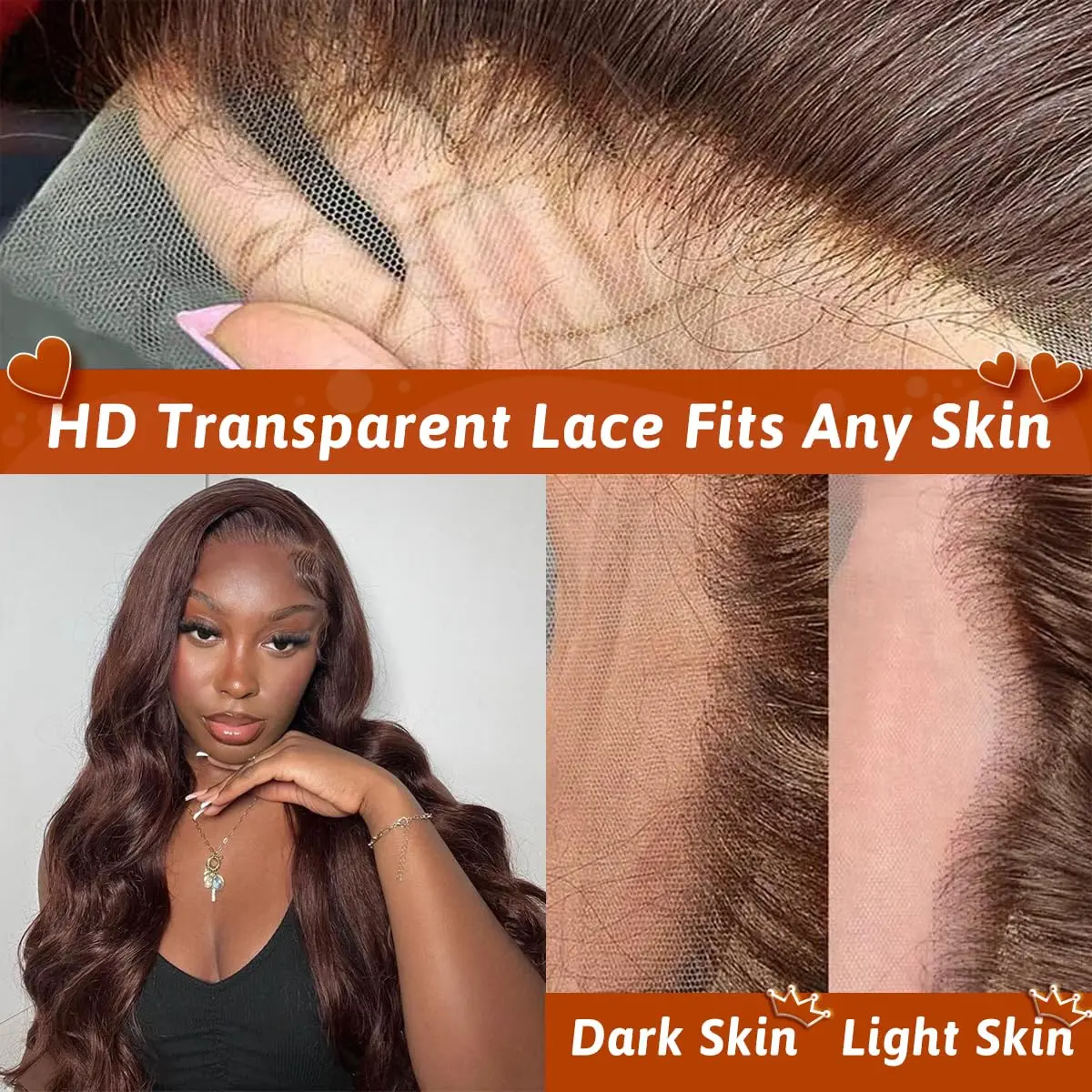 13x6 Lace Frontal Wigs For Women HD Chocolate Brown 13x4 Body Wave Lace Front Wig Glueless Brazilian Brown Human Hair Preplucked