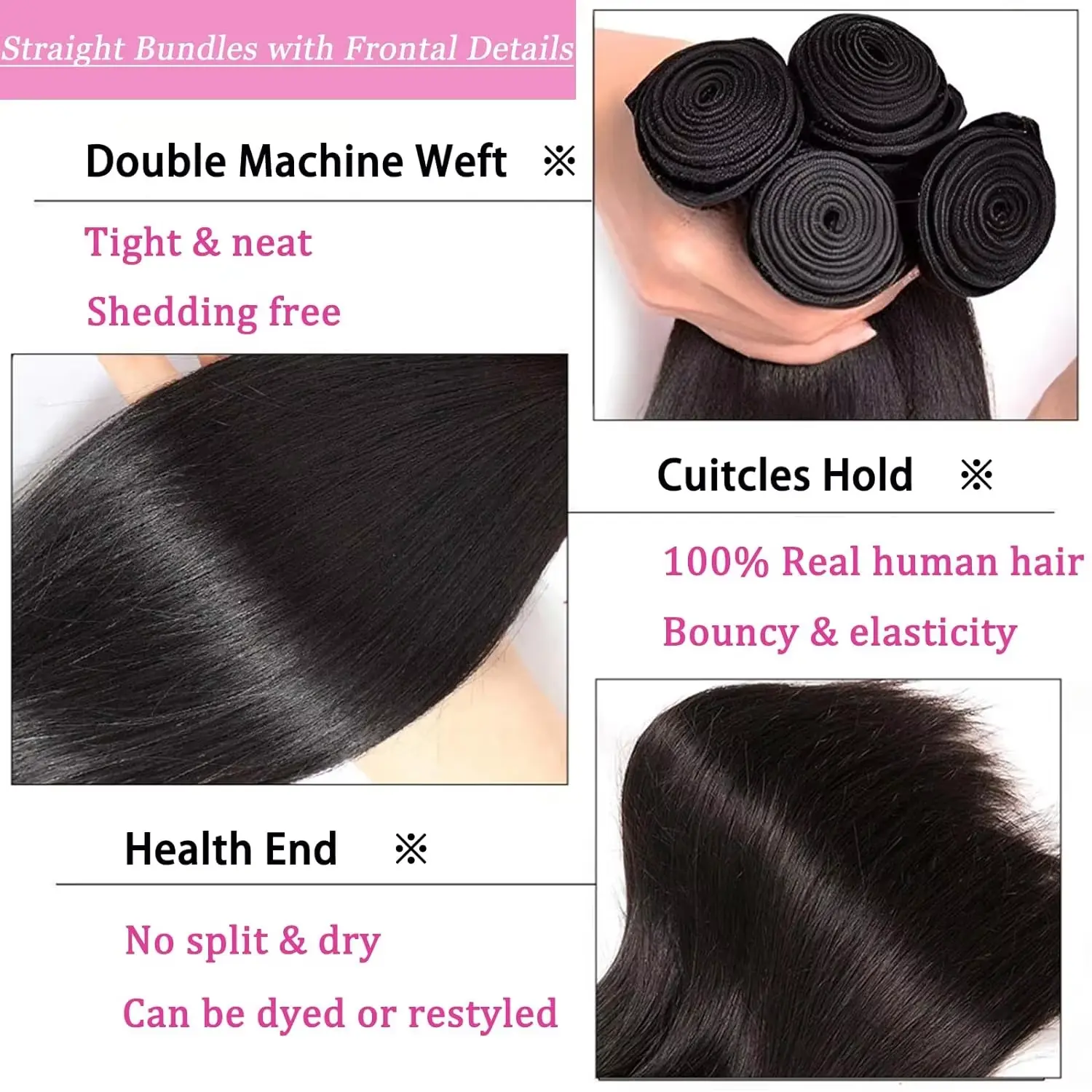 Brazilian Straight Human Hair 4 Bundles 20 20 20 20 inch Virgin Straight Human Hair Bundles Natural Black Color 100% Human Hair