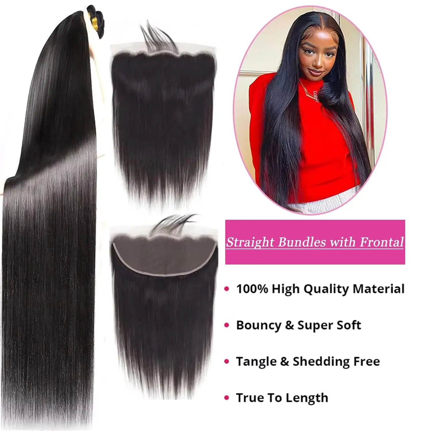 Brazilian Straight Human Hair 4 Bundles 20 20 20 20 inch Virgin Straight Human Hair Bundles Natural Black Color 100% Human Hair