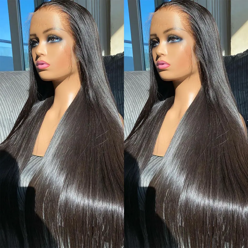40 inch lace front bone straight Pre cut wig for women Brazilian Glueless preplucked 4x4 hd lace frontal human hair wig on sale