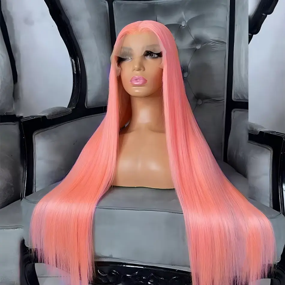 13x6 Hd Transparent Pink Lace Front Wig Human Hair Glueless Pre plucked Brazilan 13x4 Bone Straight Frontal human Wigs For Women