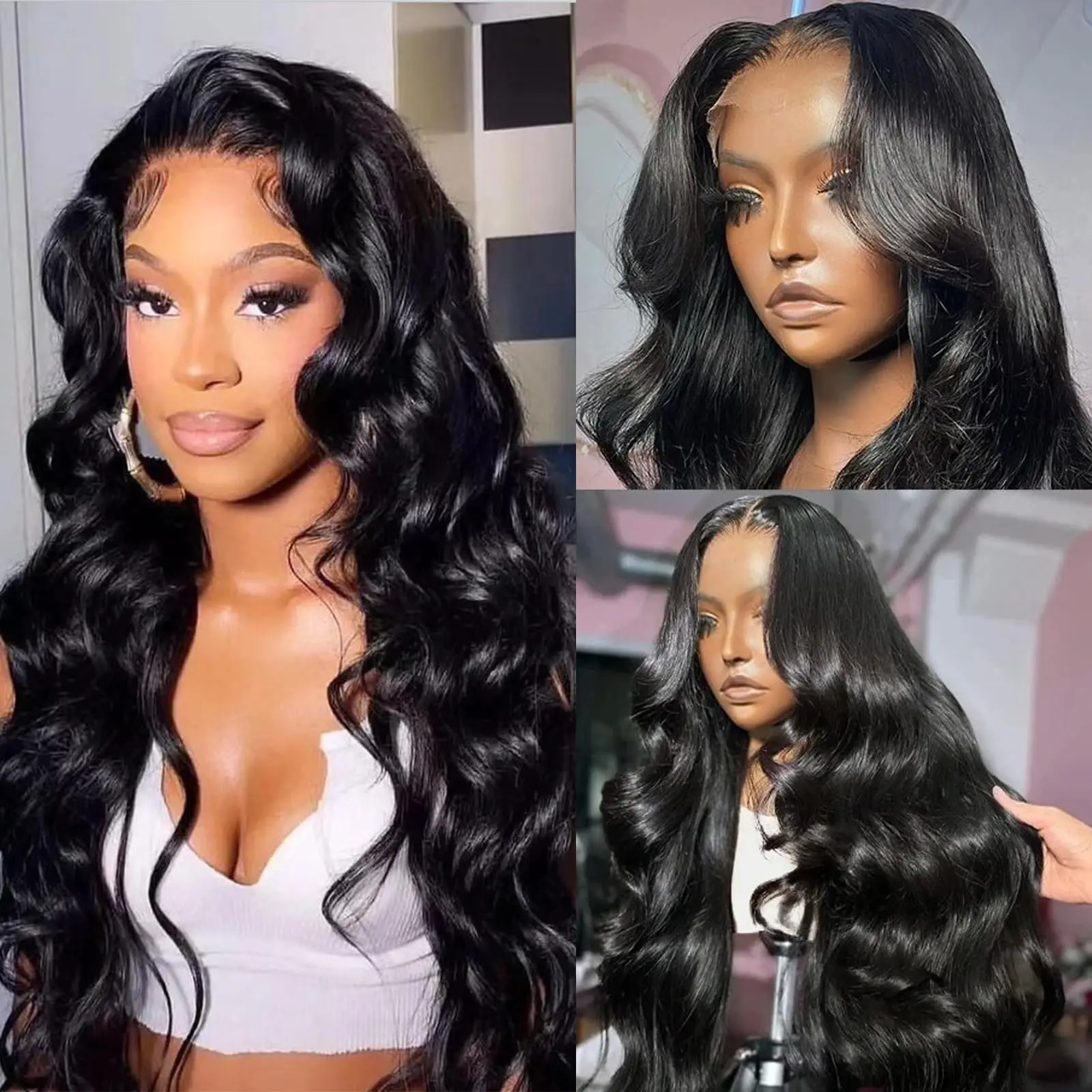 Boby Wave 13x6 hd lace frontal wigs for women 30 38 inch lace wig cheap on sale Water Wave Lace Front Wig human hair