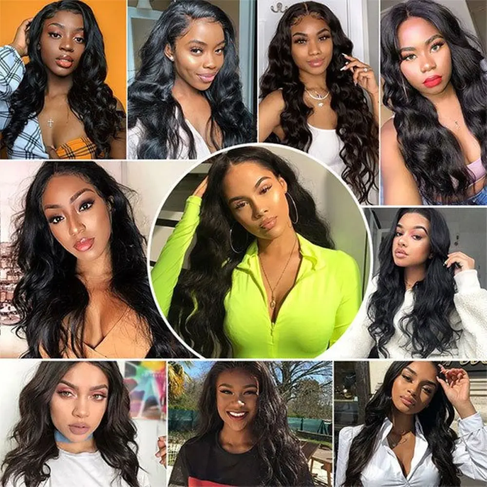 200 density Human Hair 13x6 HD Lace Front Human Hair Wigs Body Wave Wigs 38inch Brazilian Lace Frontal Wig Pre Plucked For Women