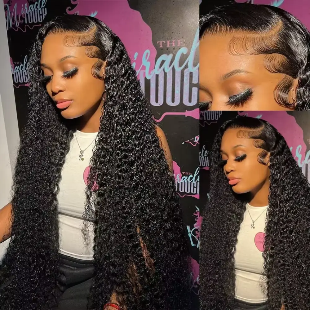 Pre Plucked Brazilion 40 inch Wigs Human Hair 200 Density Deep Wave Front Wigs 13x6 Hd Lace Lace Front Wig for Women