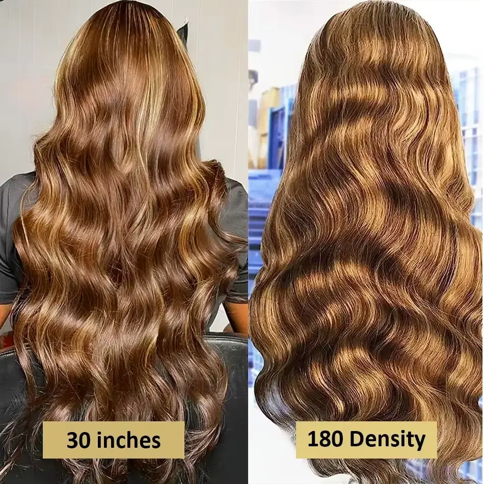 Highlight Blonde 13x4 lace front wig Body wave 30 inch colored wigs Brazilian 13x6 hd lace frontal human hair wig for women
