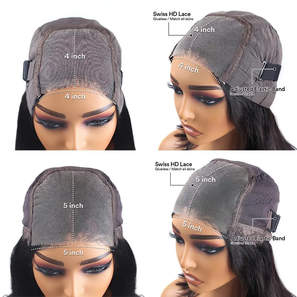 Wear And Go Glueless Wig Body Wave Human Hair Wig 40 Inch 4x4 5x5 HD Glueless Wig Pre Plucked Pre Cut Human Hair Wigs for Women