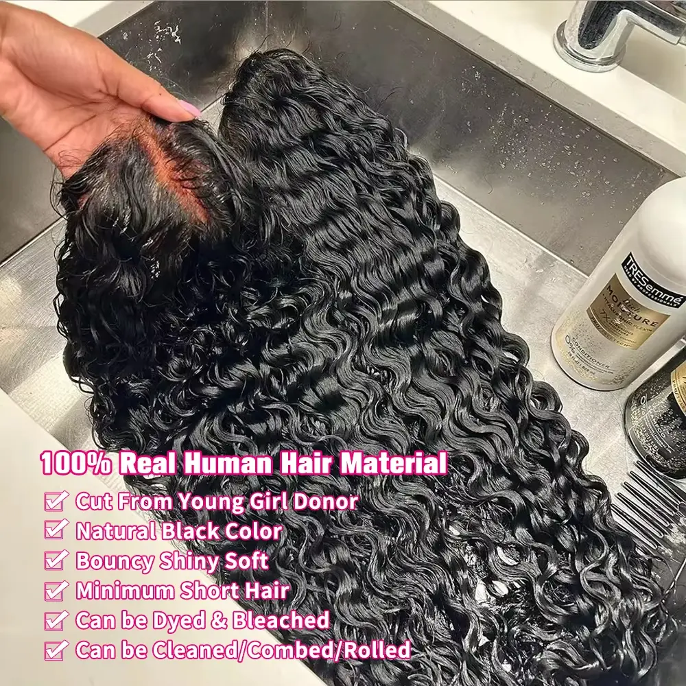 SoGreat Glueless Wigs Deep Curly 4x4 Hd Lace Frontal Wig Water Wave Human Hair 5x5 Hd Lace Closure Wig Ready To Wear Brazilian