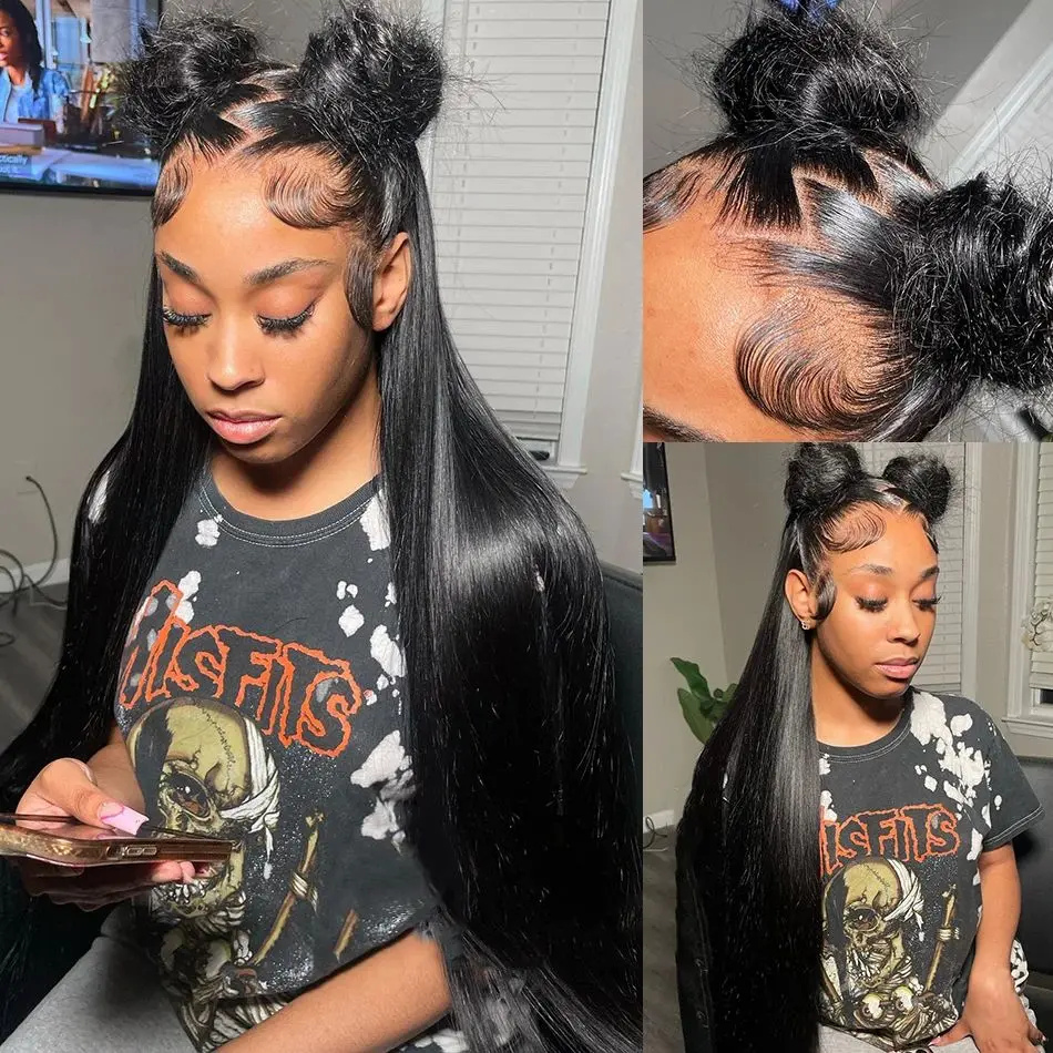 Brazilian 200 density transparent lace front wigs Straight 13x6 hd lace frontal wig for women 13x4 lace 100% human hair wig