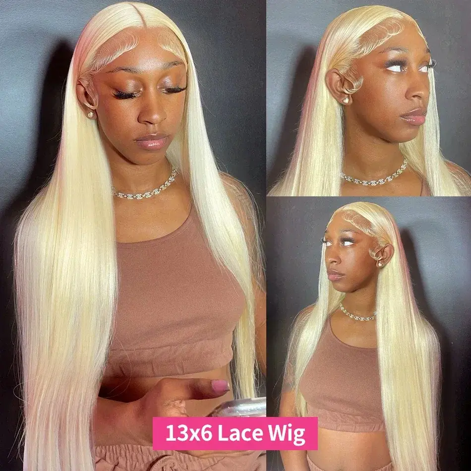 613 colored 13x6 hd lace frontal human hair wig 30 inch lace front 100% Brazilian honey blonde bone straight cheap wigs on sale