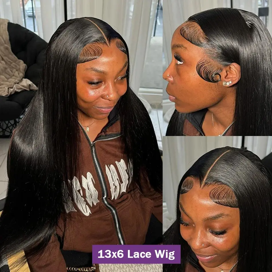 Brazilian 200 density transparent lace front wigs Straight 13x6 hd lace frontal wig for women 13x4 lace 100% human hair wig