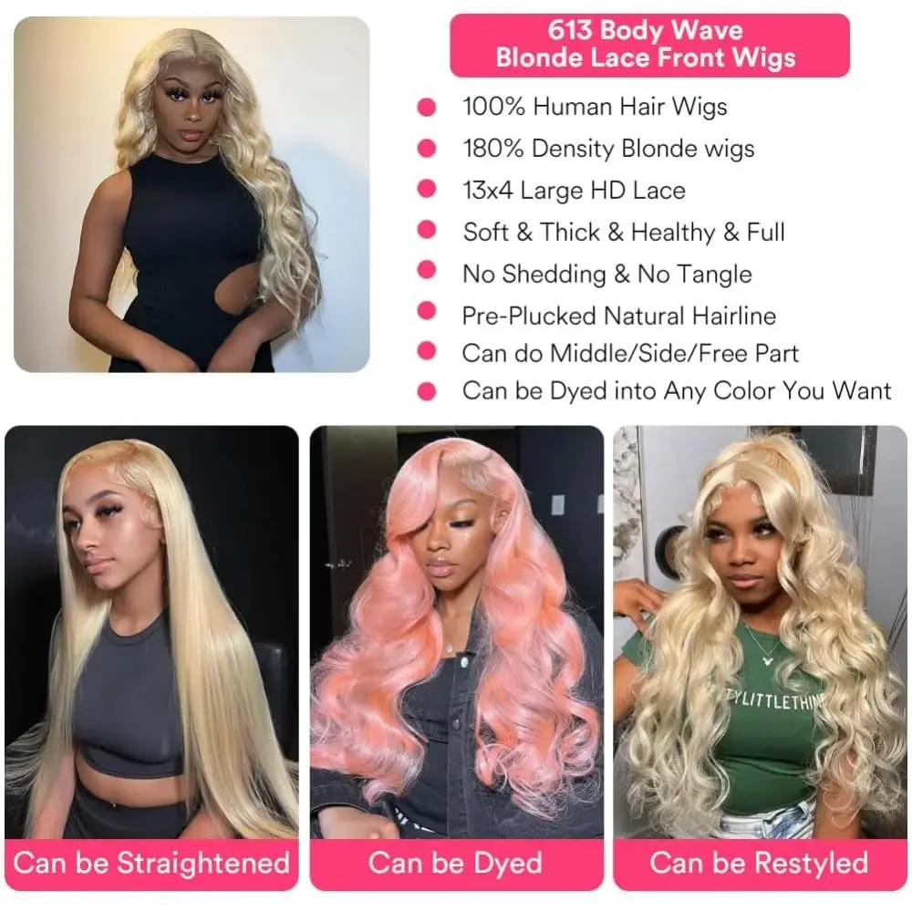 Body Wave 613 hd lace frontal wigs 13x6 lace frontal wigs on sale clearance 30 38 inch colored wig human hair for women choice