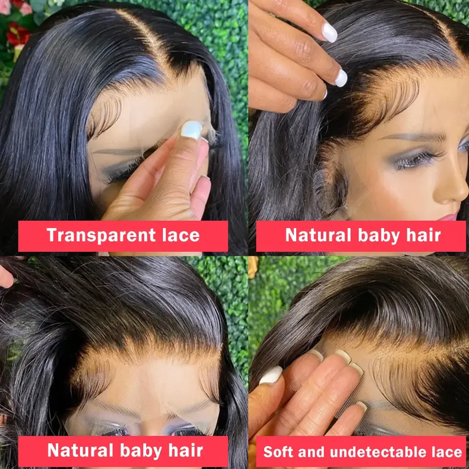 Bone Straight 13x6 hd lace frontal wig human hair for women 30 inch transparent lace front wigs Glueless wigs Ready to Wear
