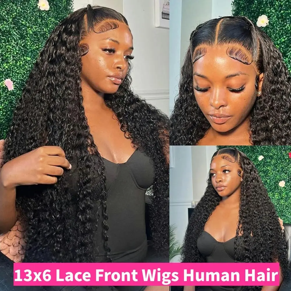 SoGraet 38 40 Inch Curly Hd Lace Wig 13x6 Human Hair Water Wave Lace Front Wig Deep Wave Lace Front Wig 13x4 Black Wig For Women