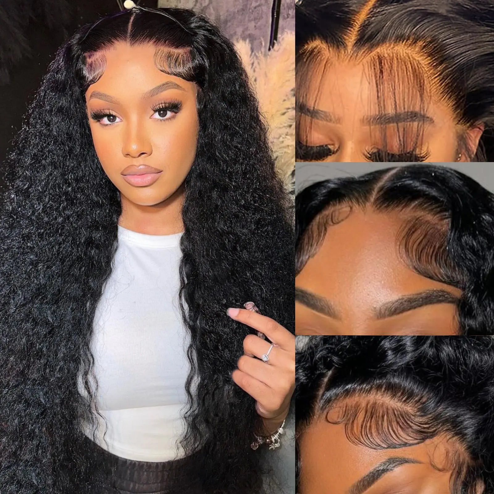 SoGreat 13x4 Lace Frontal Curly Lace Front Human Hair Wig Water Wave Human Hair Wig Deep Wave Lace Front Wig 13x6 Brazilian Hair
