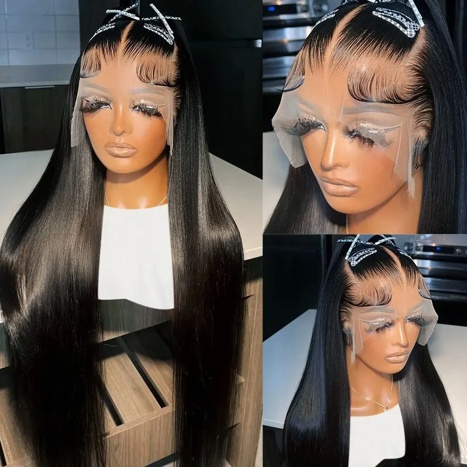 13x6 hd lace frontal wig human hair for women 30 38 inch transparent lace front wigs Bone Straight Glueless wigs human hair