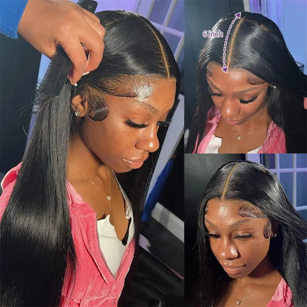 13x6 hd lace frontal wig human hair for women 30 38 inch transparent lace front wigs Bone Straight Glueless wigs human hair