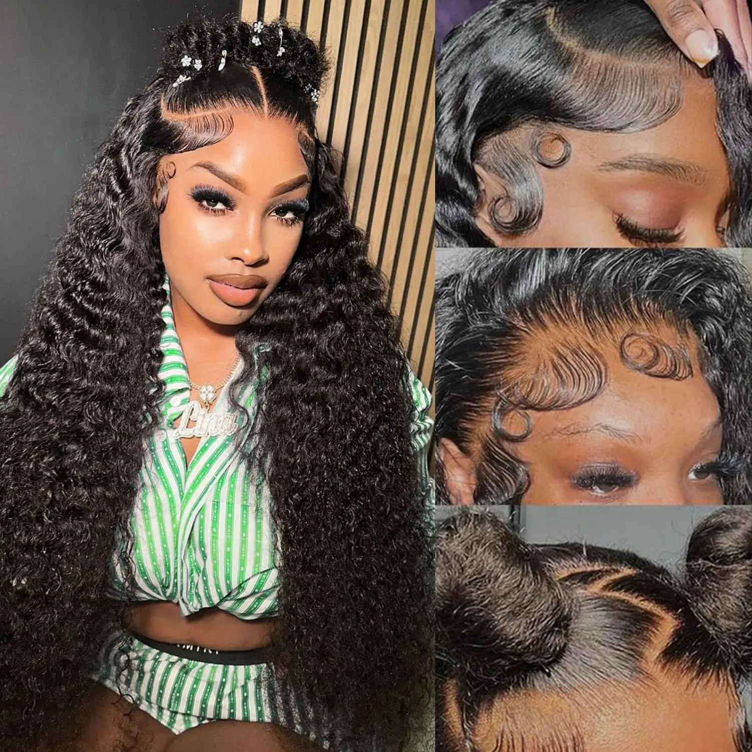 SoGreat 13x4 Lace Frontal Curly Lace Front Human Hair Wig Water Wave Human Hair Wig Deep Wave Lace Front Wig 13x6 Brazilian Hair