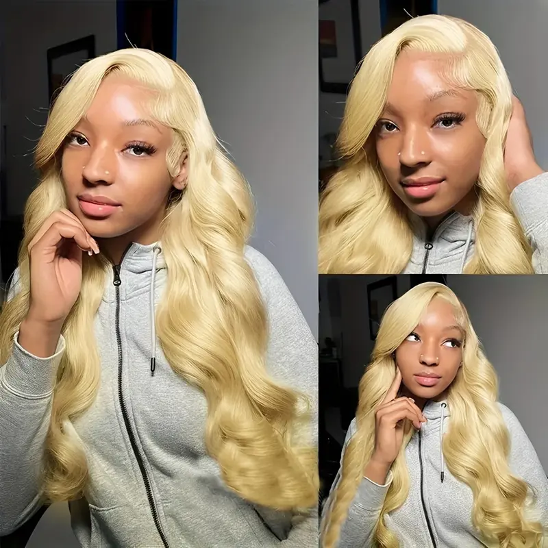 613 hd lace frontal wig 13x6 lace frontal wigs clearance Body Wave Colored 30 38 inch wig human hair for women Blonde Wavy Wigs