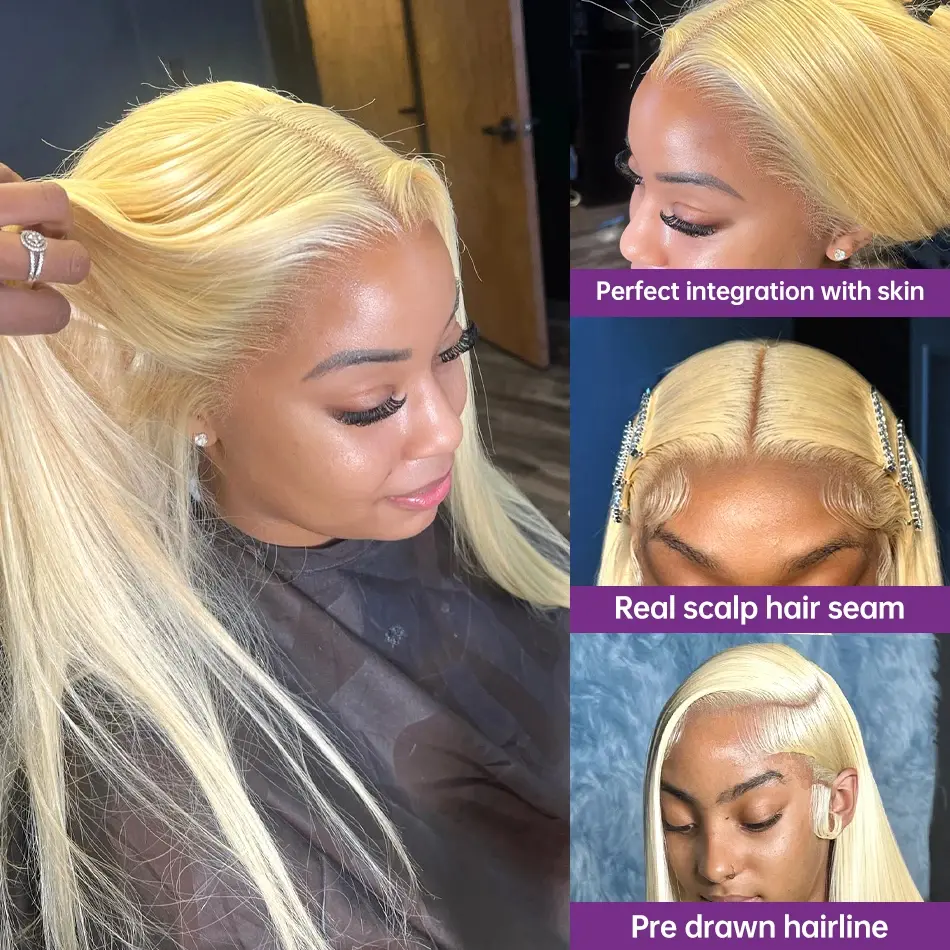 613 Blonde 30 inch lace front Colored Wig Straight wig human hair cheap on sale Pre Plucked 13x6 hd lace frontal human hair wigs