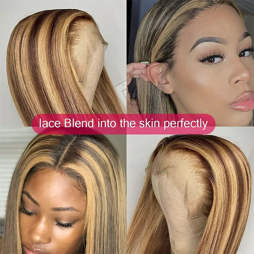 Highlight 13x6 lace frontal wig human hair on sale 30 inch lace front colored 13x4 straight wigs human hair for women