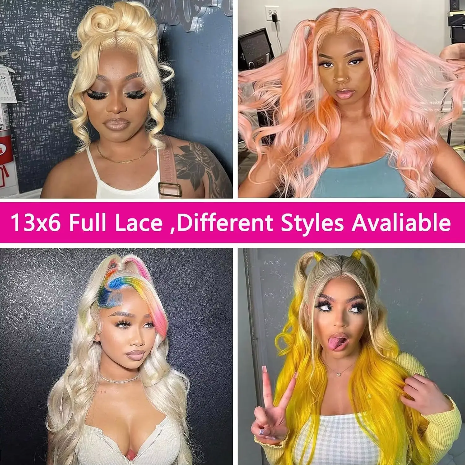 613 hd lace frontal wig 13x6 hd lace frontal wigs human hair Body Wave Pre Plucked 30 inch colored wig for women Cosplay